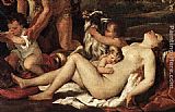 Bacchus Paintings - The Nurture of Bacchus [detail 1] by Nicolas Poussin